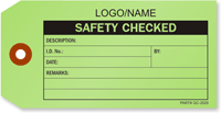 Custom Safety Checked Label [add name or logo]