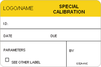 Special Calibration Label [add name or logo]