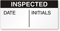 Inspected: Date/Initials   Black