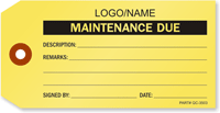 Custom Maintenance Due Label [add name or logo]