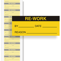 Re Work Calibration Labels, Black On Yellow