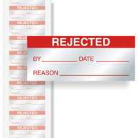 Rejected Calibration Labels, Red On Silver