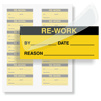 Re-Work Calibration Labels, Black On Yellow
