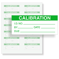 Calibration: ID#/By/Date/Due   Green