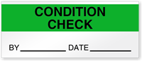 Condition Checked By Date Write-On Quality Control Label