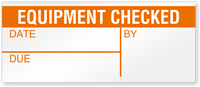 Equipment Checked Write-On Quality Control Label