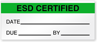 ESD Certified Write-On Quality Control Label