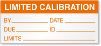 Limited Calibration By, Date, Due, ID, Limits Label