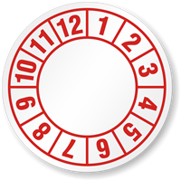 Number 1 12 Label Circular QC Label