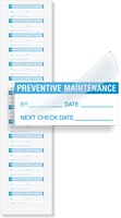 Preventive Maintenance Label: By/Date/Next   Blue