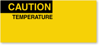 Caution Temperature Calibration Label