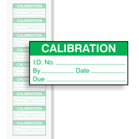 Calibration Labels, Green On White
