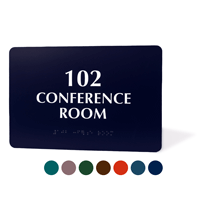 6x9 Custom Braille Room Number Sign with Text