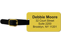 Custom Brass Luggage Tag with Leather Strap