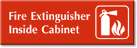 Fire Extinguisher Inside Cabinet Engraved Sign with Graphic