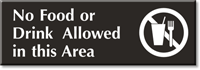 No Food Drinks Allowed Engraved Sign with Graphic