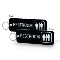 REST ROOM Unisex Bathroom Keychain Double Sided