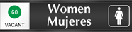 Bilingual Women Mujeres (with graphic)  Vacant/Occupied Slider Sign
