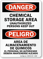 Bilingual Chemical Storage Area Sign