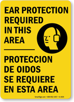 Ear Protection Required Bilingual Sign