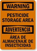 Bilingual Pesticide Storage Area Sign