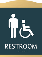 Restroom with Men/ISA Handicapped Graphic Braille Sign