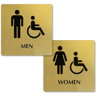 Brass Engraved Men and Women Sign Kit