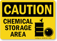 Caution Chemical Storage Area Sign