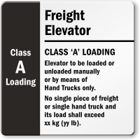 Customizable Freight Elevator Sign