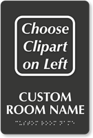 Custom TactileTouch Room Sign With Braille Choose Clipart