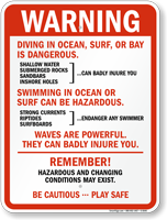 Diving in Ocean Surf Bay is Dangerous Sign