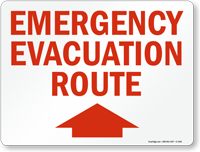 Emergency Evacuation Route Sign