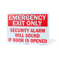 Emergency Exit Only Security Alarm Sign