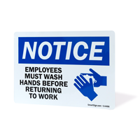 Notice Employees Must Wash Hands Sign