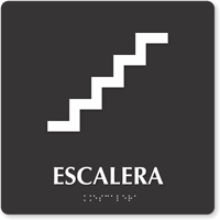 Escalera Spanish Tactile Touch Braille Sign