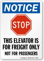 Elevator is for Freight Only (graphic) Sign