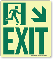 GlowSmart™ Directional Exit Sign Downward Arrow Sign