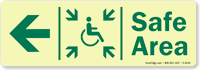 GlowSmart™ Directional Exit Sign Handicap Area Sign