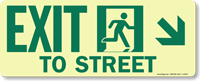 GlowSmart™ Directional Exit Sign To Street Sign