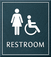Restroom Women/Handicapped 8.625 in. x 7.75 in. Sign