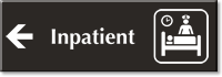 Inpatient Engraved Sign Patient Nurse Left Arrow Symbol