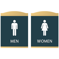 Men and Women Restroom Decorative Signs With Braille