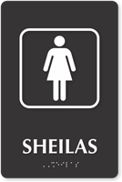 Sheilas TactileTouch Braille Australian Humorous Restroom Sign