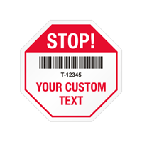 Stop Shaped Tamper Seals  Barcodes