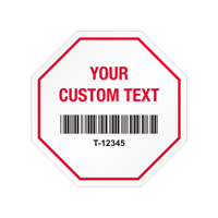 Stop Shaped Tamper Seals  Barcodes