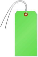 Fluorescent Green Tags (with wires)