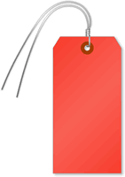Fluorescent Red Tags (with wires)