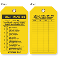 Forklift Inspection 2 Sided Status Tag