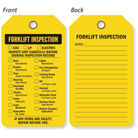 Two Sided Forklift Inspection Status Tag