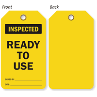Inspected Ready to Use Inspection, Status Two Sided Tag